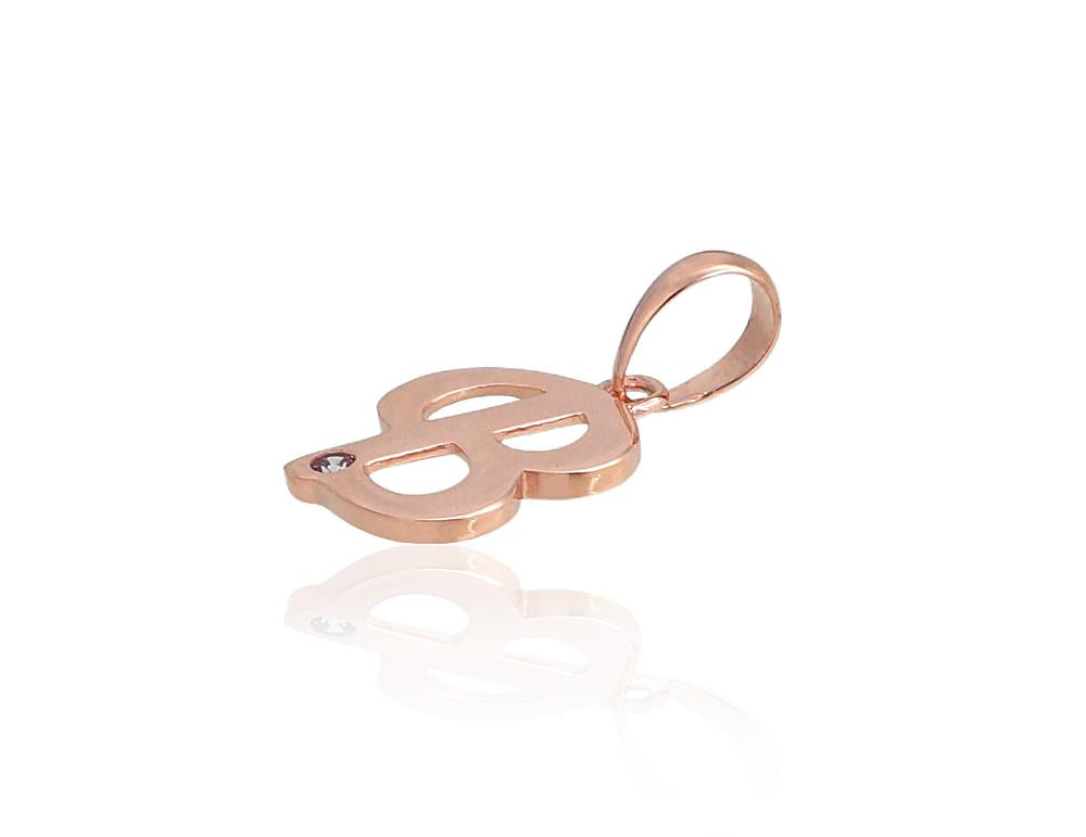 Gold pendant #1300909(Au-R)_CZ, Red Gold 585°, Zirkons
