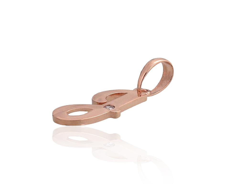 Gold pendant #1300917(Au-R)_CZ, Red Gold 585°, Zirkons