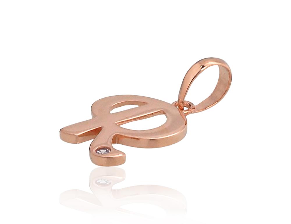 Gold pendant #1300924(Au-R)_CZ, Red Gold 585°, Zirkons