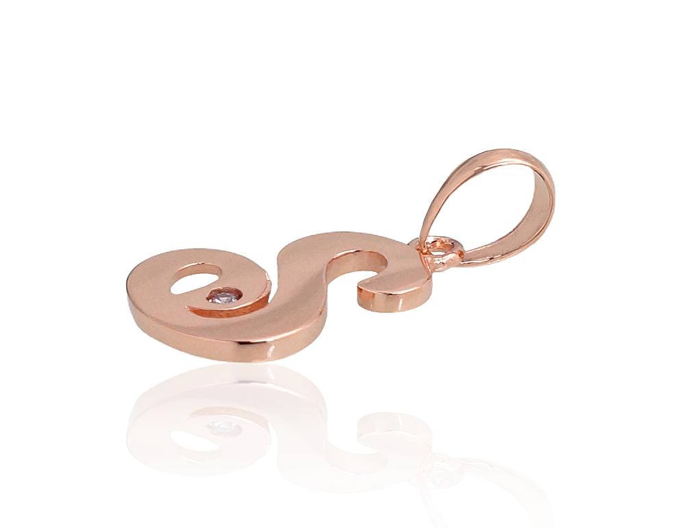 Gold pendant #1300925(Au-R)_CZ, Red Gold 585°, Zirkons