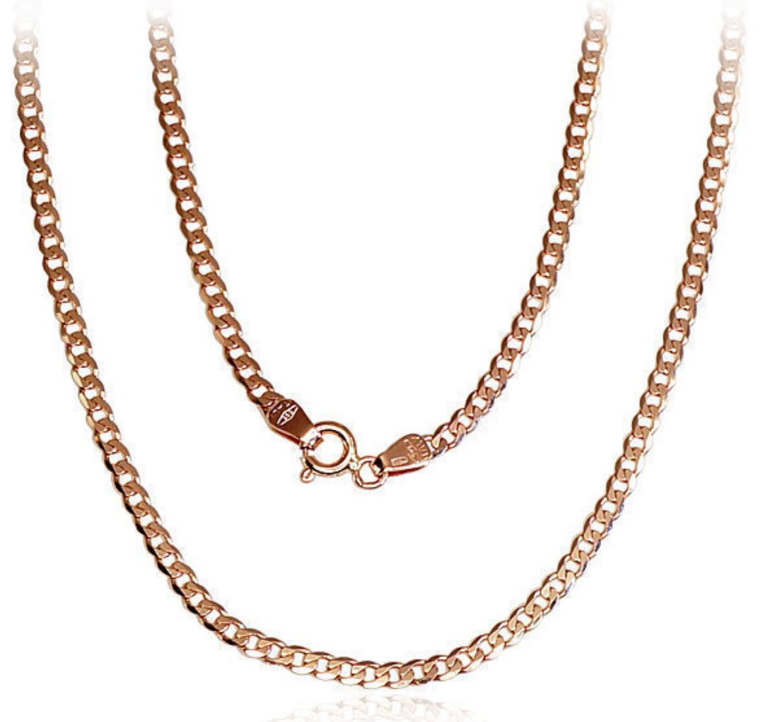 Curb, diamond edge processing necklace