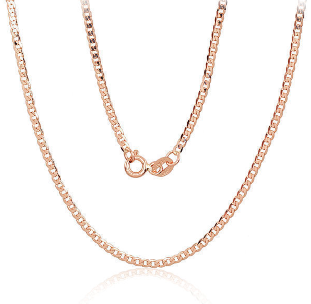 Curb, diamond edge processing necklace