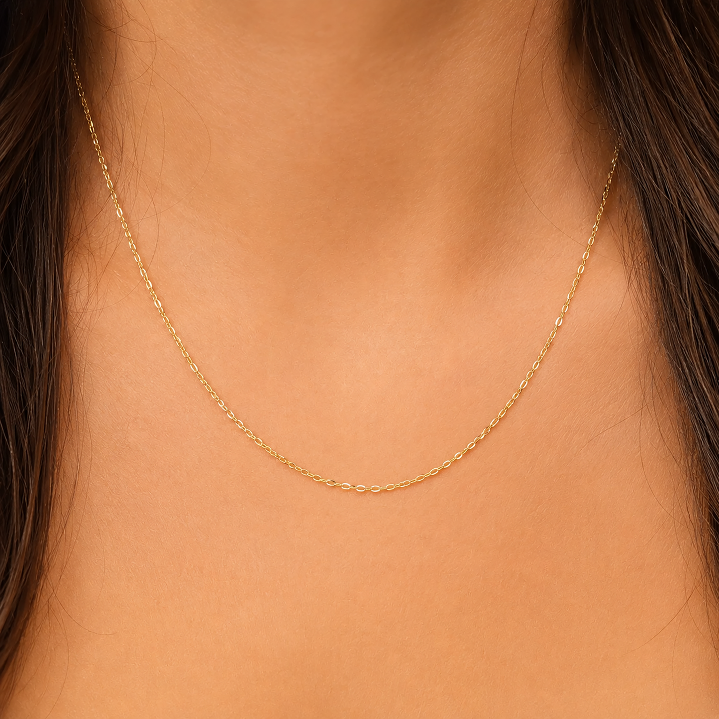 Solid 14K Gold Anchor Chain Necklace