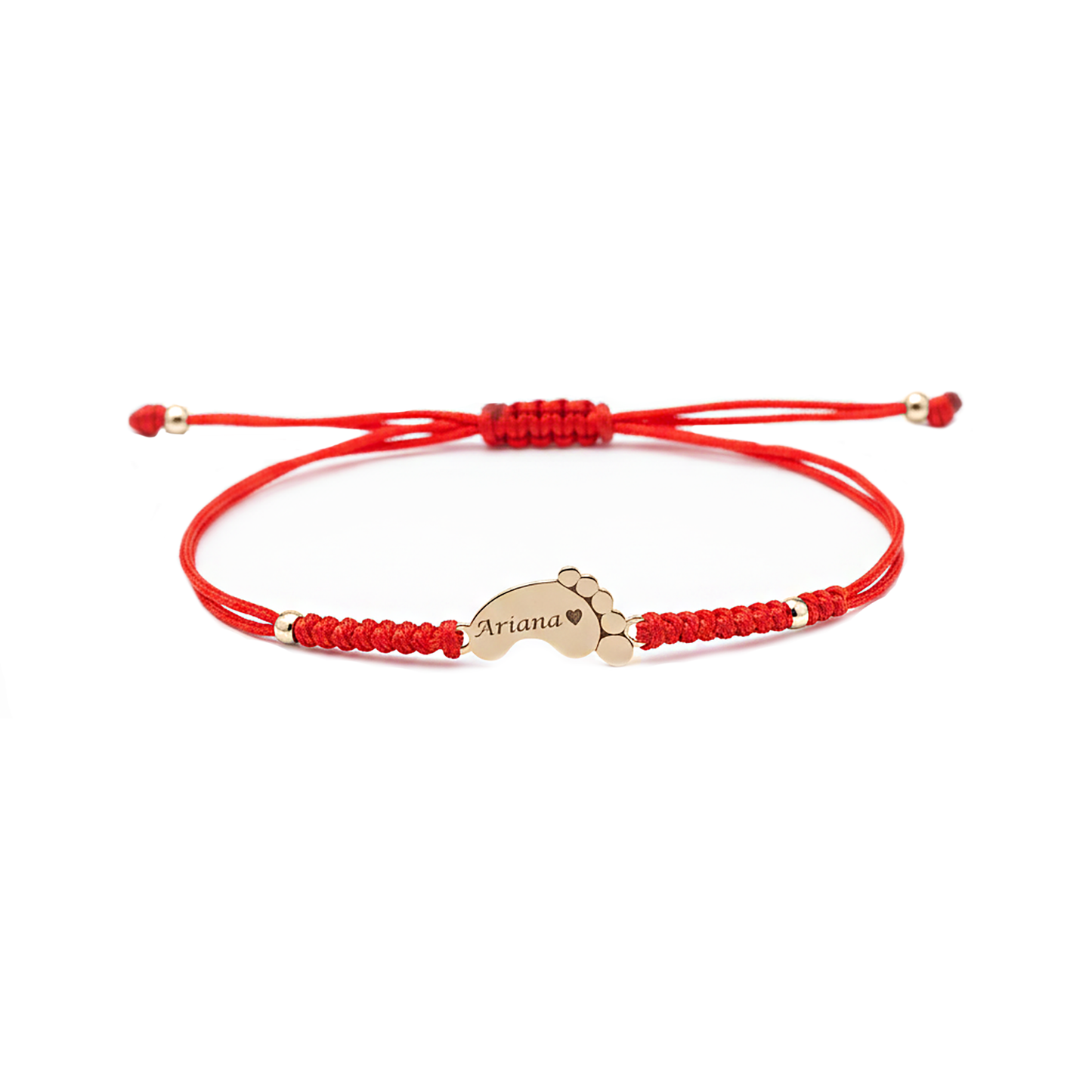 Red thread bracelet with gold bead