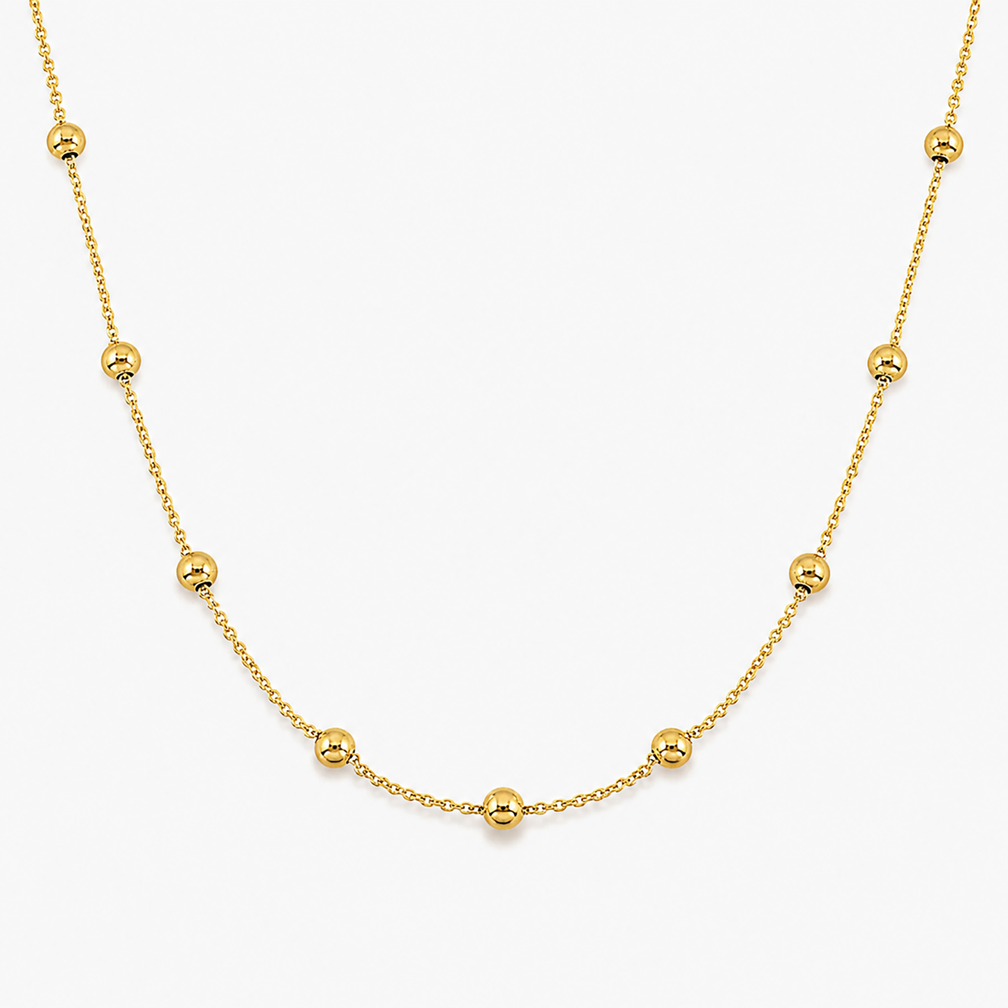 14K Gold Beaded Necklace