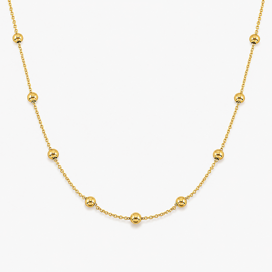 14K Gold Beaded Necklace