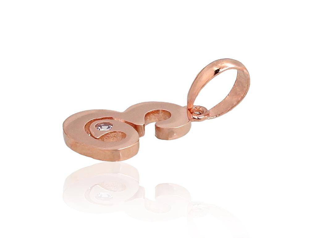 Gold pendant #1300912(Au-R)_CZ, Red Gold 585°, Zirkons
