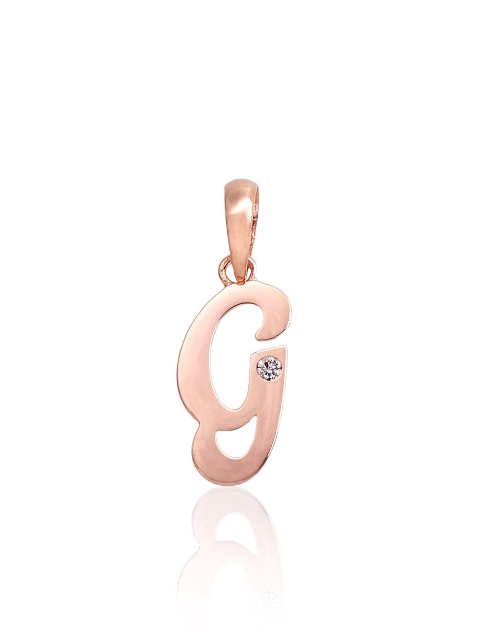 Gold pendant #1300914(Au-R)_CZ, Red Gold 585°, Zirkons