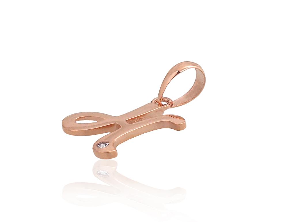 Gold pendant #1300915(Au-R)_CZ, Red Gold 585°, Zirkons