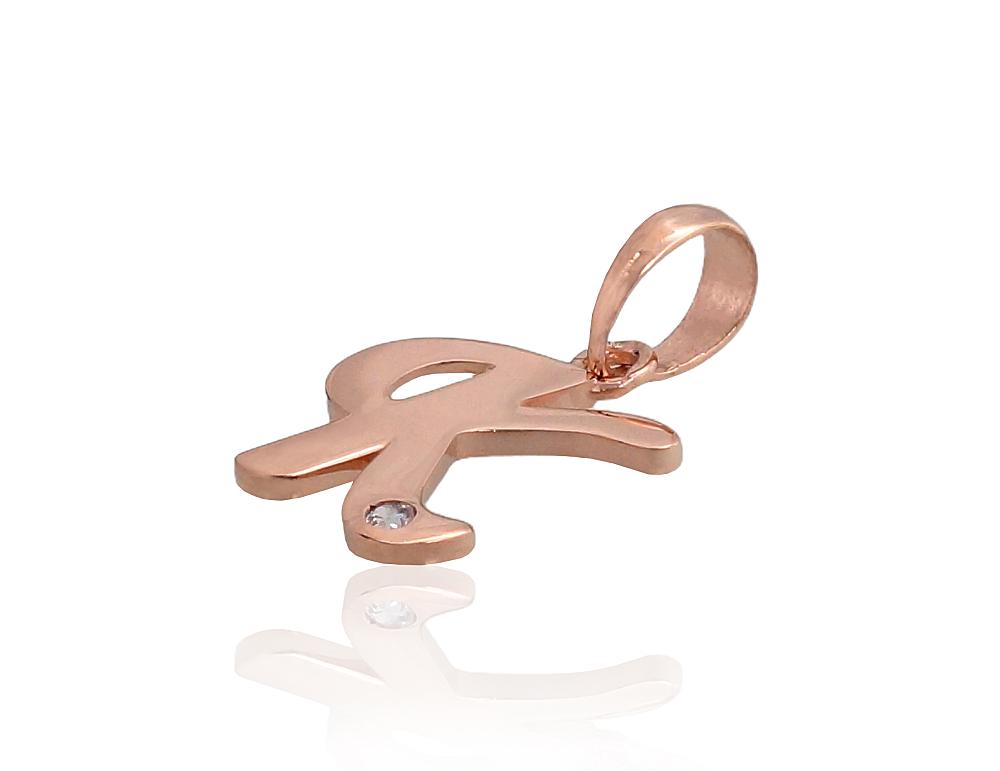 Gold pendant #1300918(Au-R)_CZ, Red Gold 585°, Zirkons