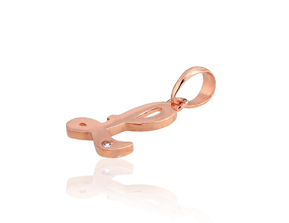 Gold pendant #1300919(Au-R)_CZ, Red Gold 585°, Zirkons
