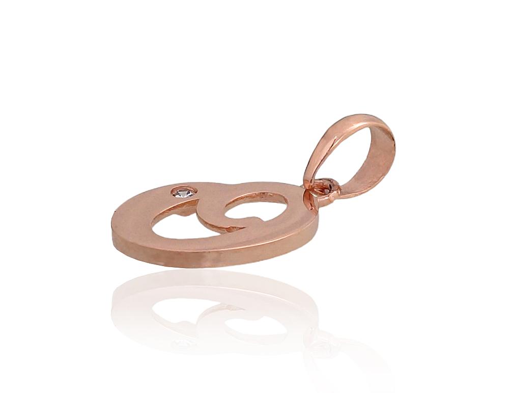 Gold pendant #1300922(Au-R)_CZ, Red Gold 585°, Zirkons