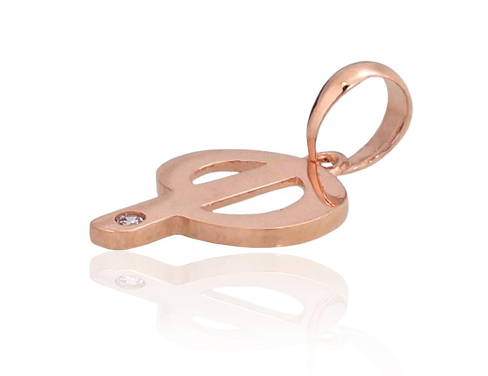 Gold pendant #1300923(Au-R)_CZ, Red Gold 585°, Zirkons