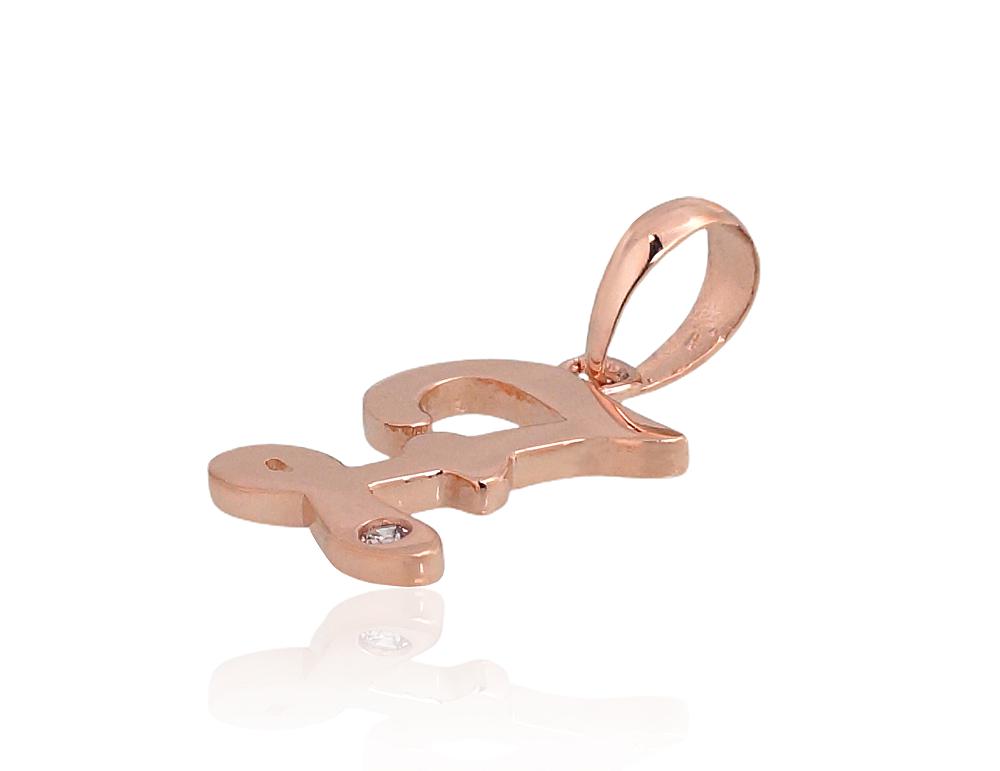 Gold pendant #1300929(Au-R)_CZ, Red Gold 585°, Zirkons
