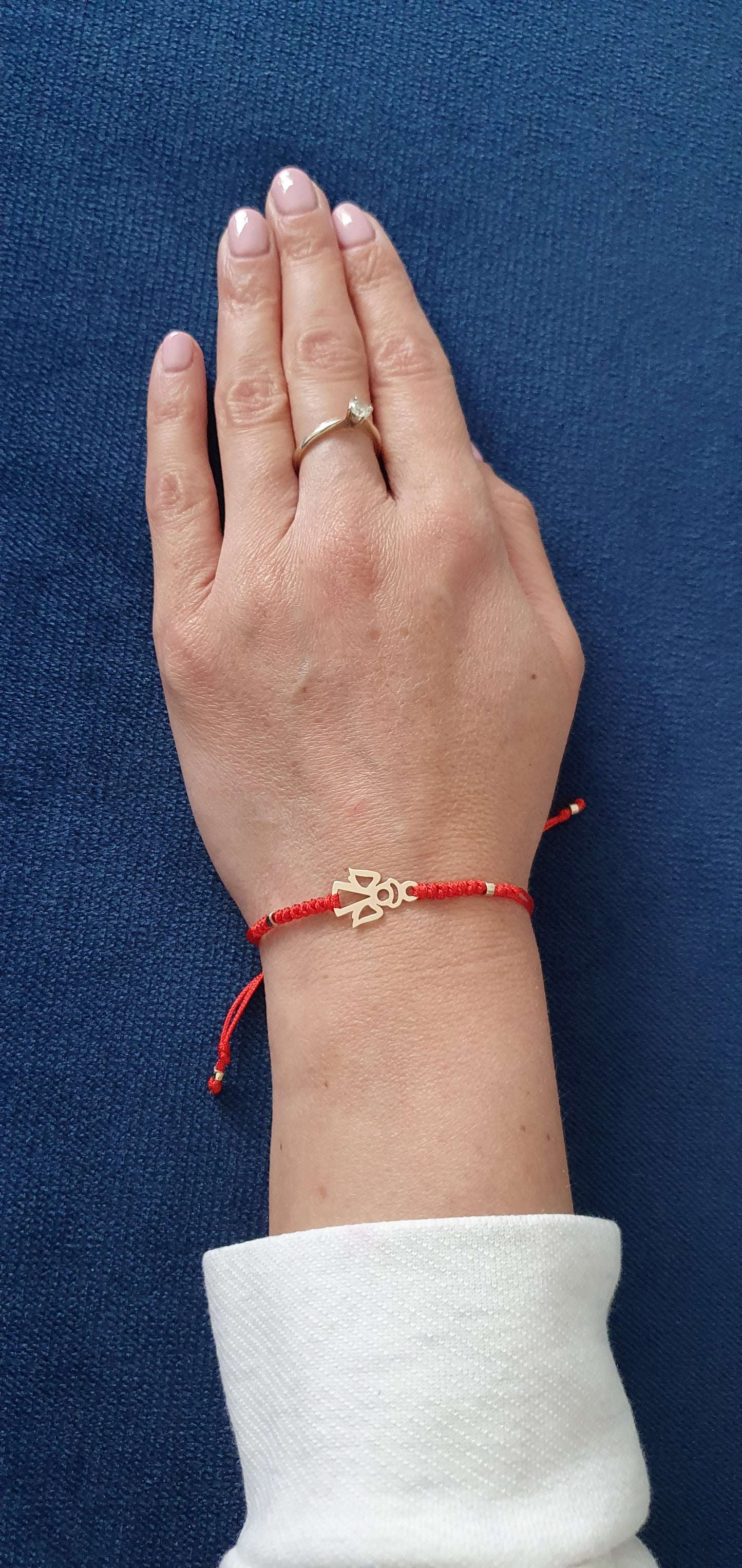 14k Gold Angel Red String Bracelet
