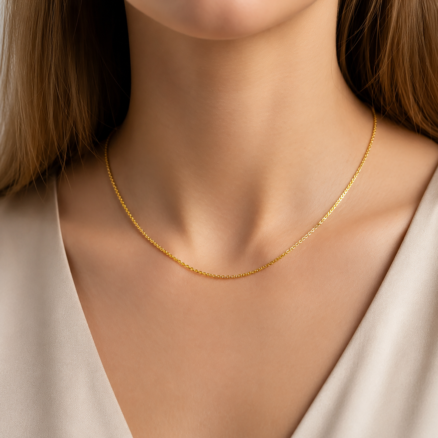 Solid 14K Gold Delicate Chain Necklace