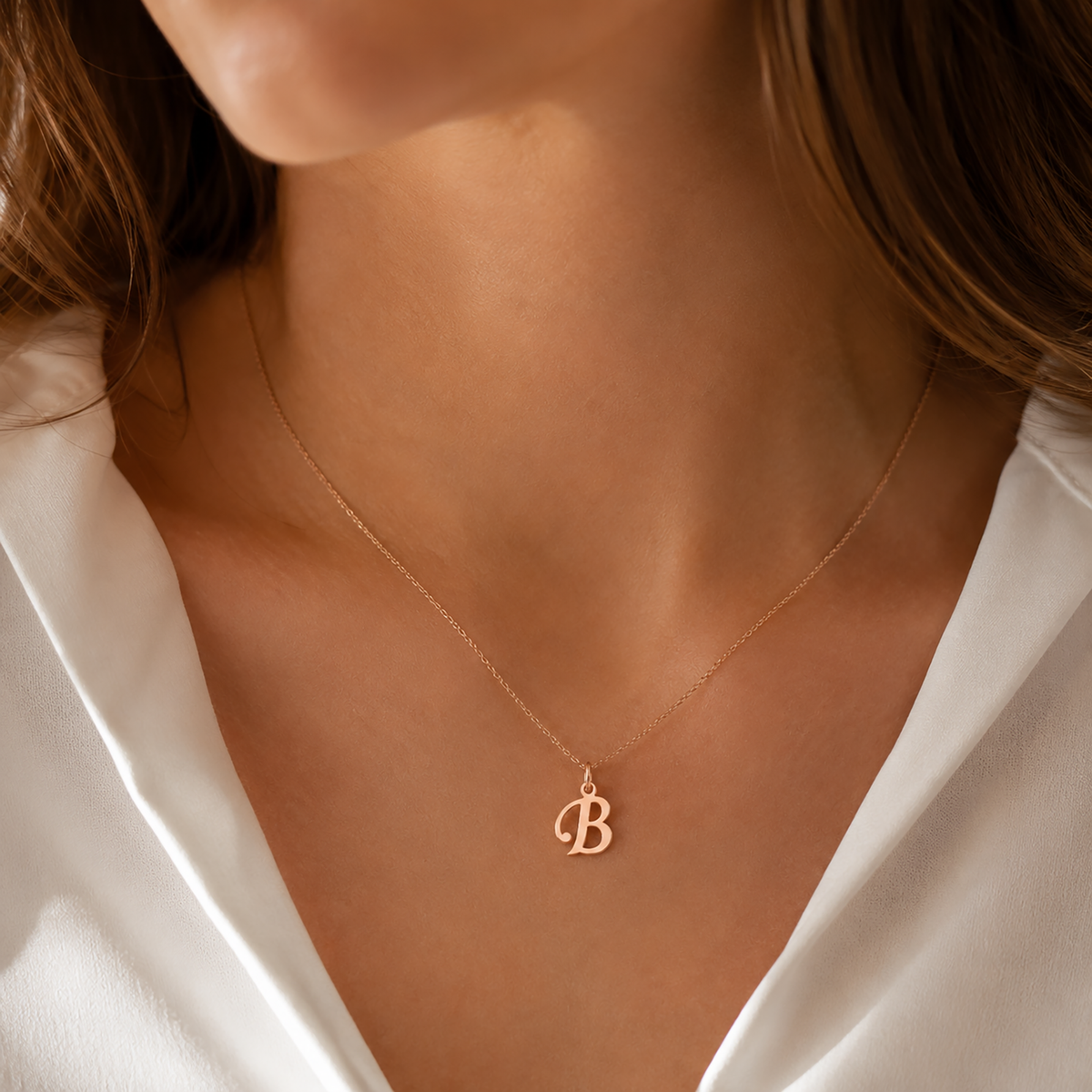 Gold Letter Pendant A–Z | 14K Gold Initial Necklace Charm