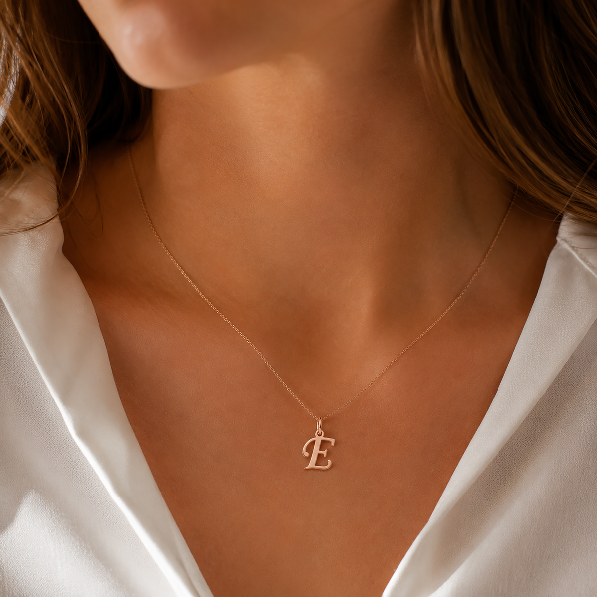 Gold Letter Pendant A–Z | 14K Gold Initial Necklace Charm