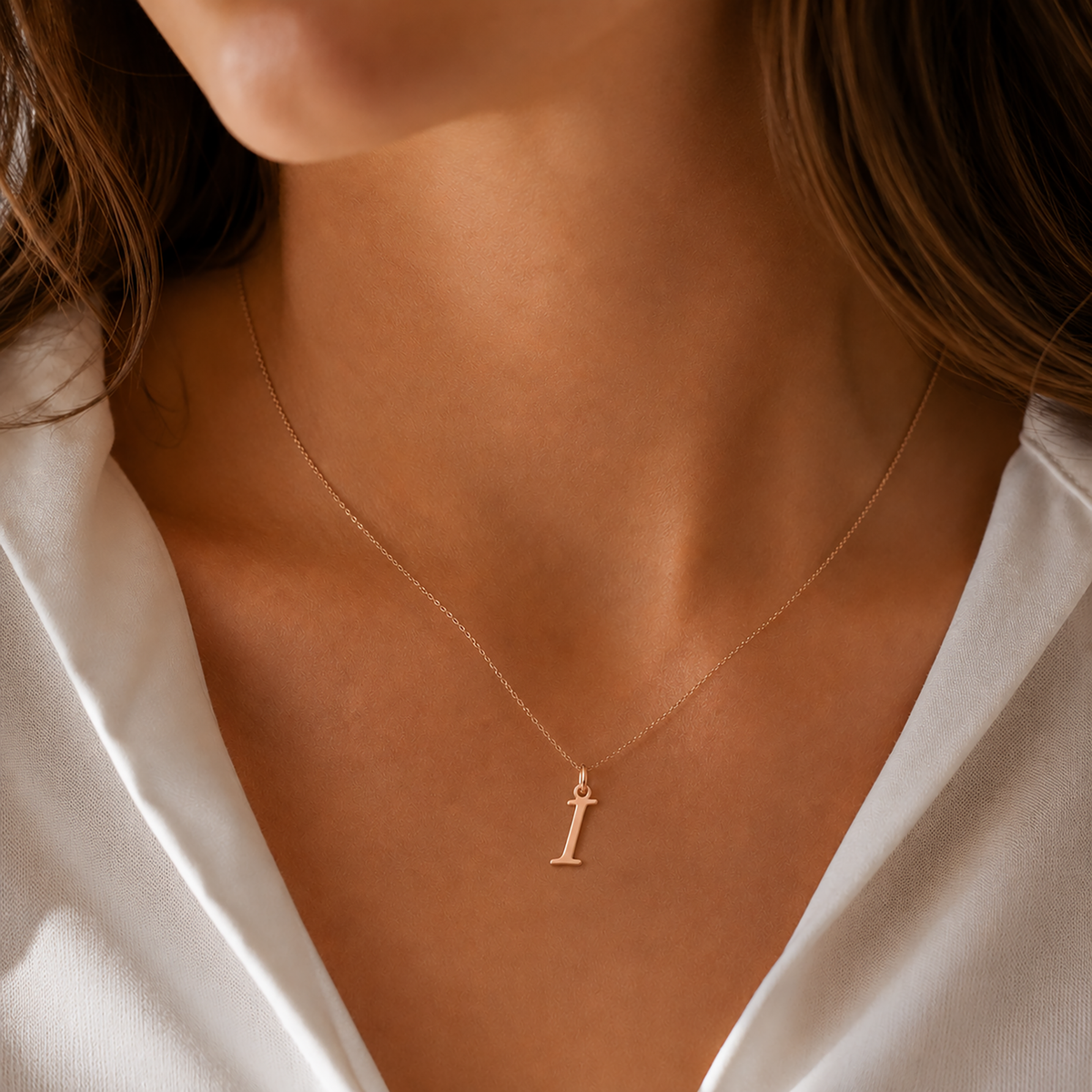 Gold Letter Pendant A–Z | 14K Gold Initial Necklace Charm