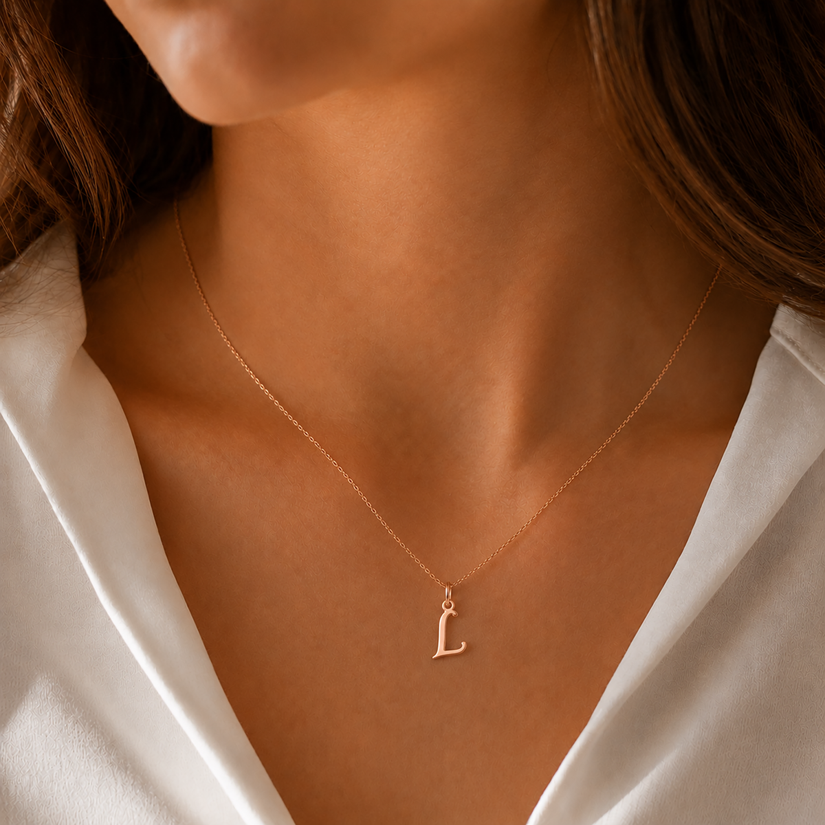 Gold Letter Pendant A–Z | 14K Gold Initial Necklace Charm