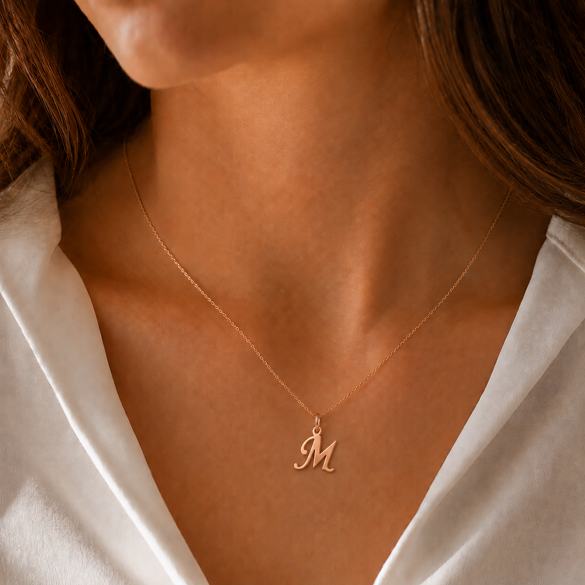 Gold Letter Pendant A–Z | 14K Gold Initial Necklace Charm