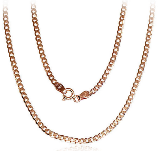 Curb, diamond edge processing necklace