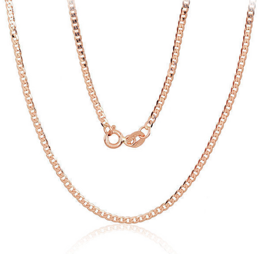 Curb, diamond edge processing necklace