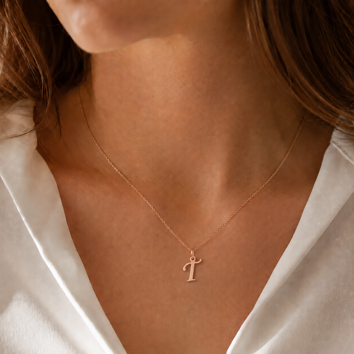 Gold Letter Pendant A–Z | 14K Gold Initial Necklace Charm