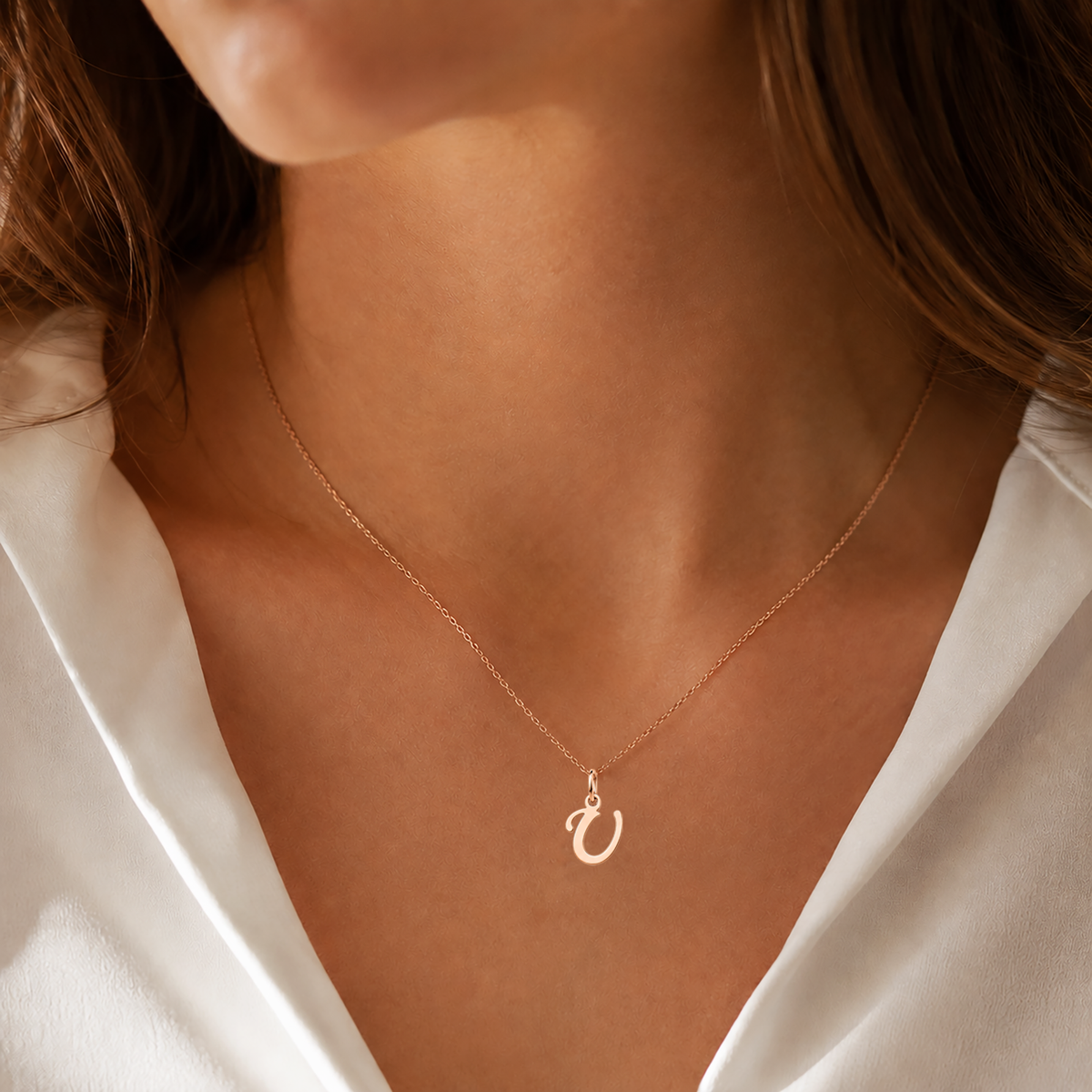 Gold Letter Pendant A–Z | 14K Gold Initial Necklace Charm