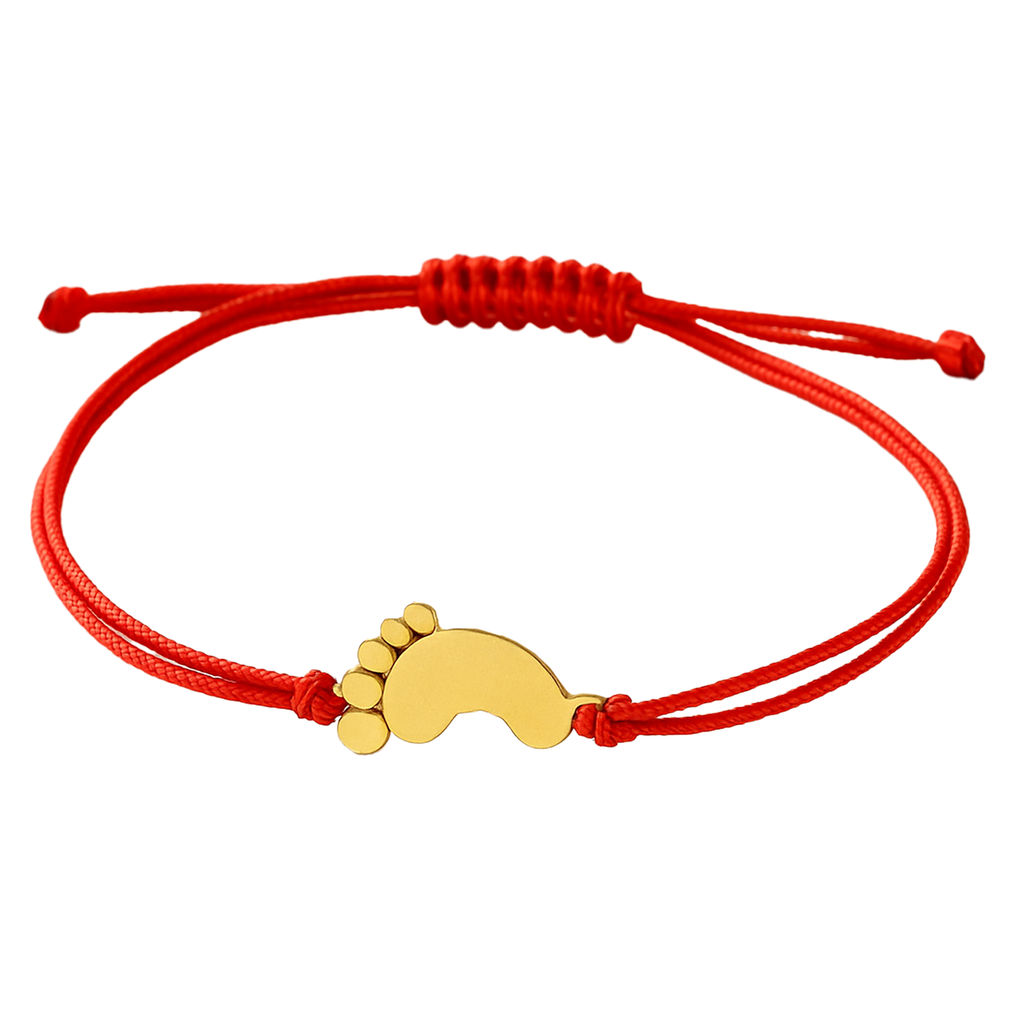 14K Gold Bracelet Baby Foot Red String Cord