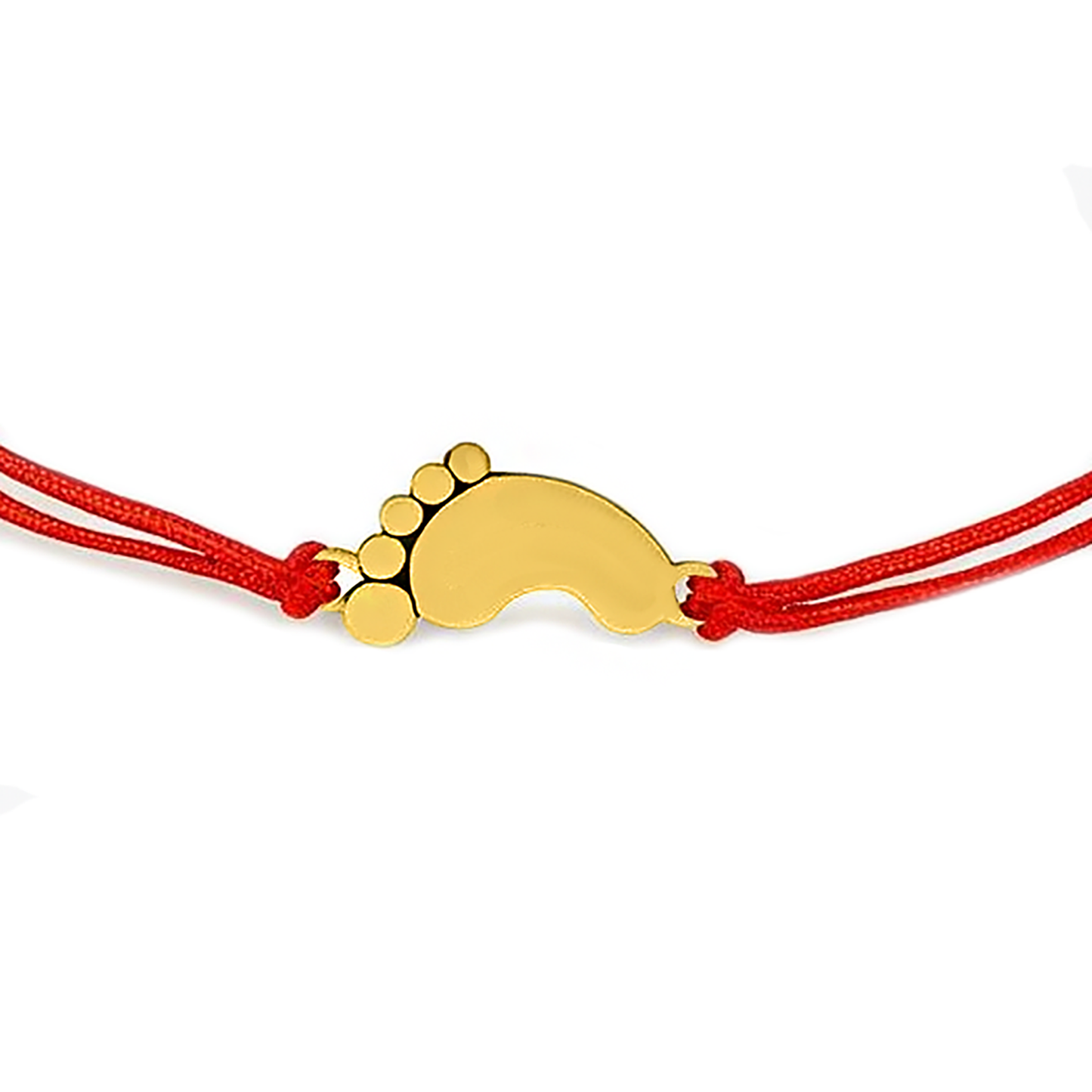 14K Gold Bracelet Baby Foot Red String Cord