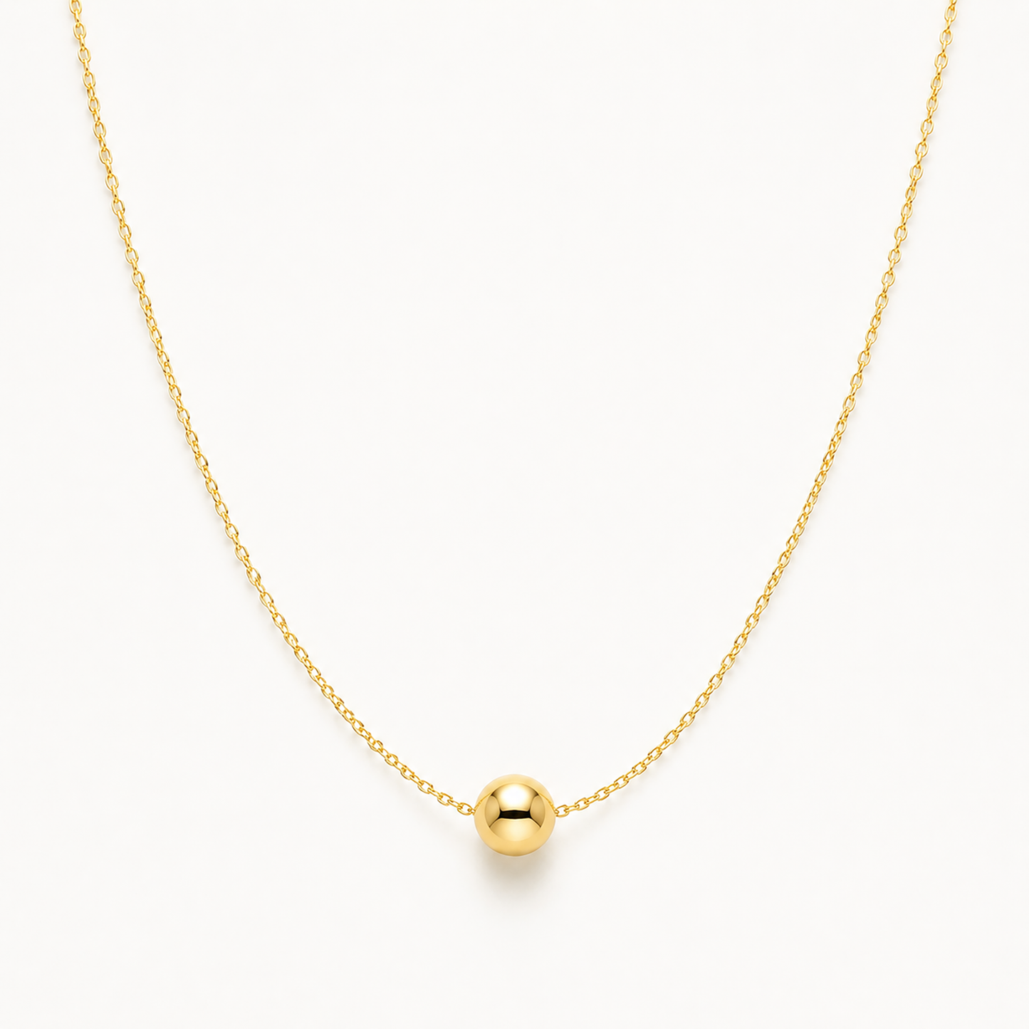 14K Gold Necklace With 8mm Ball