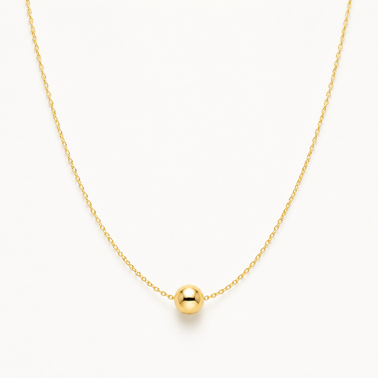 14K Gold Necklace With 8mm Ball