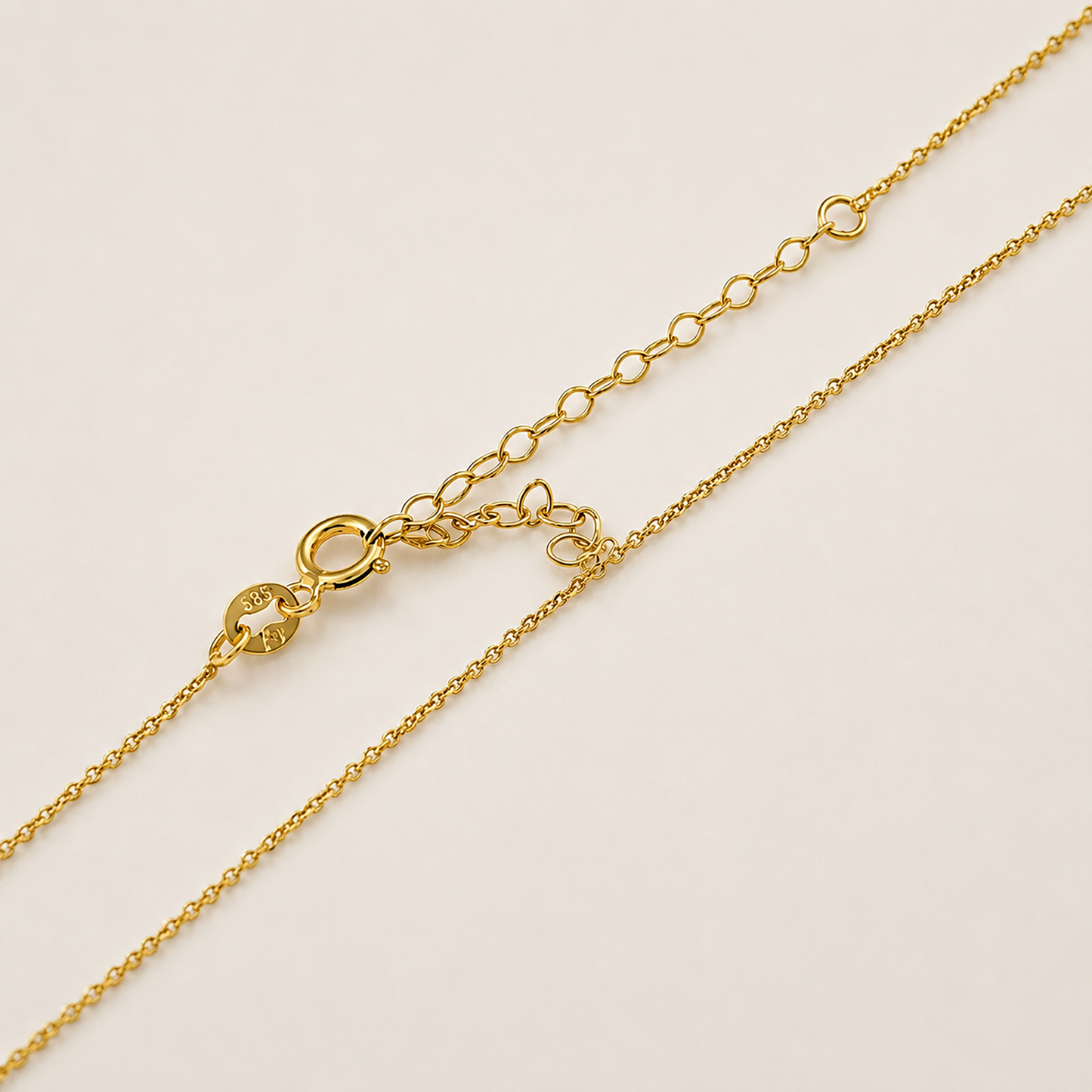 14K Solid Gold Fine Chain Necklace