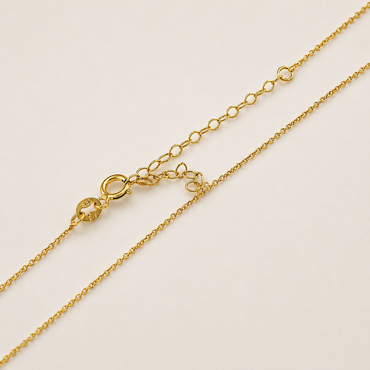 14K Solid Gold Fine Chain Necklace