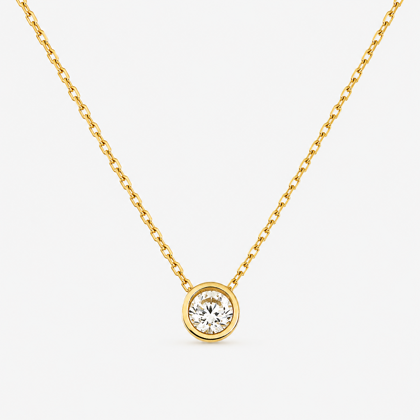 14K Gold necklace with cubic zirconia