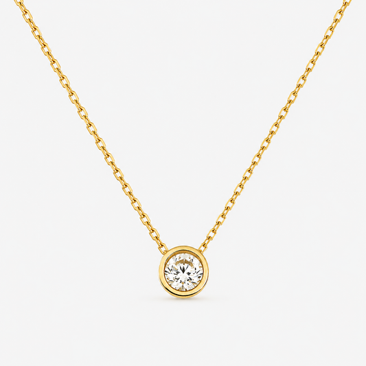 14K Gold necklace with cubic zirconia