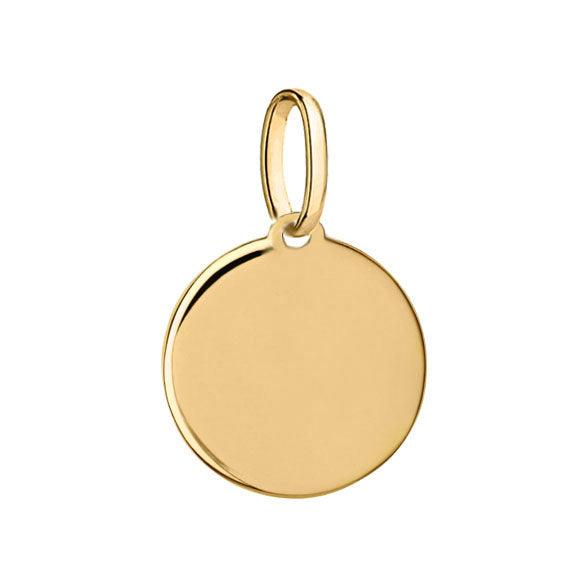 Apvalus auksinis pakabukas medalionas plokstelė 8mm - LuccheGold