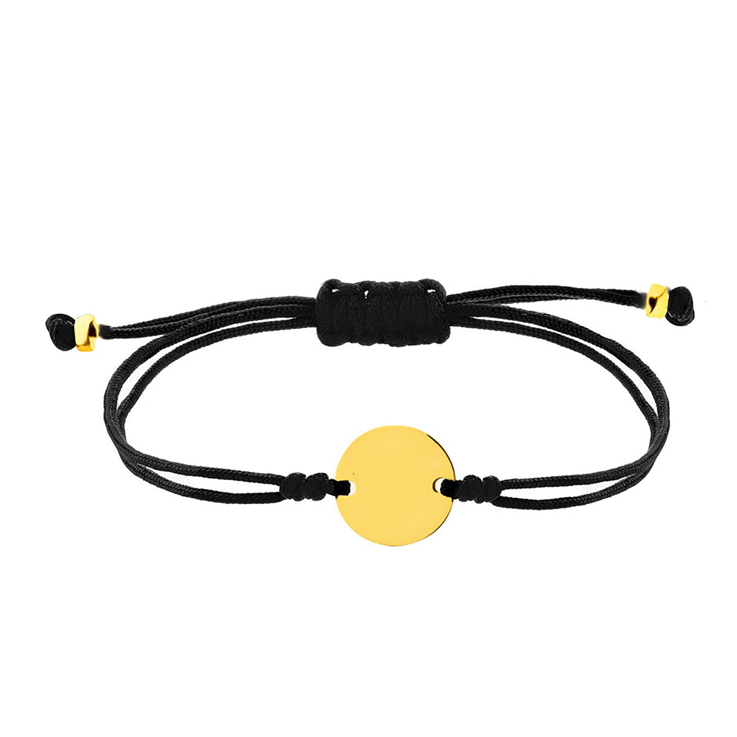 14k Gold Red Cord Disc Bracelet