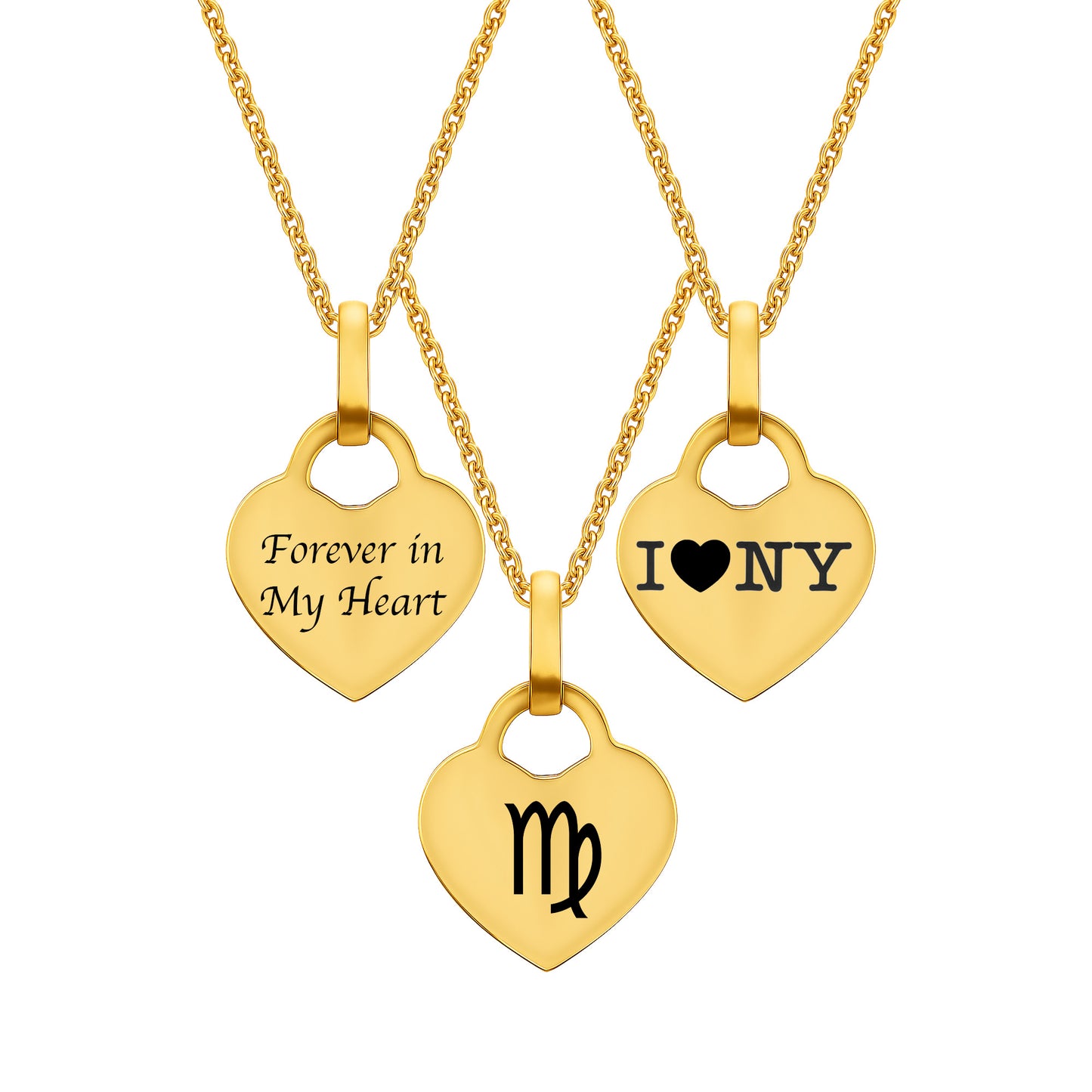 Personalized Gold Heart Pendant