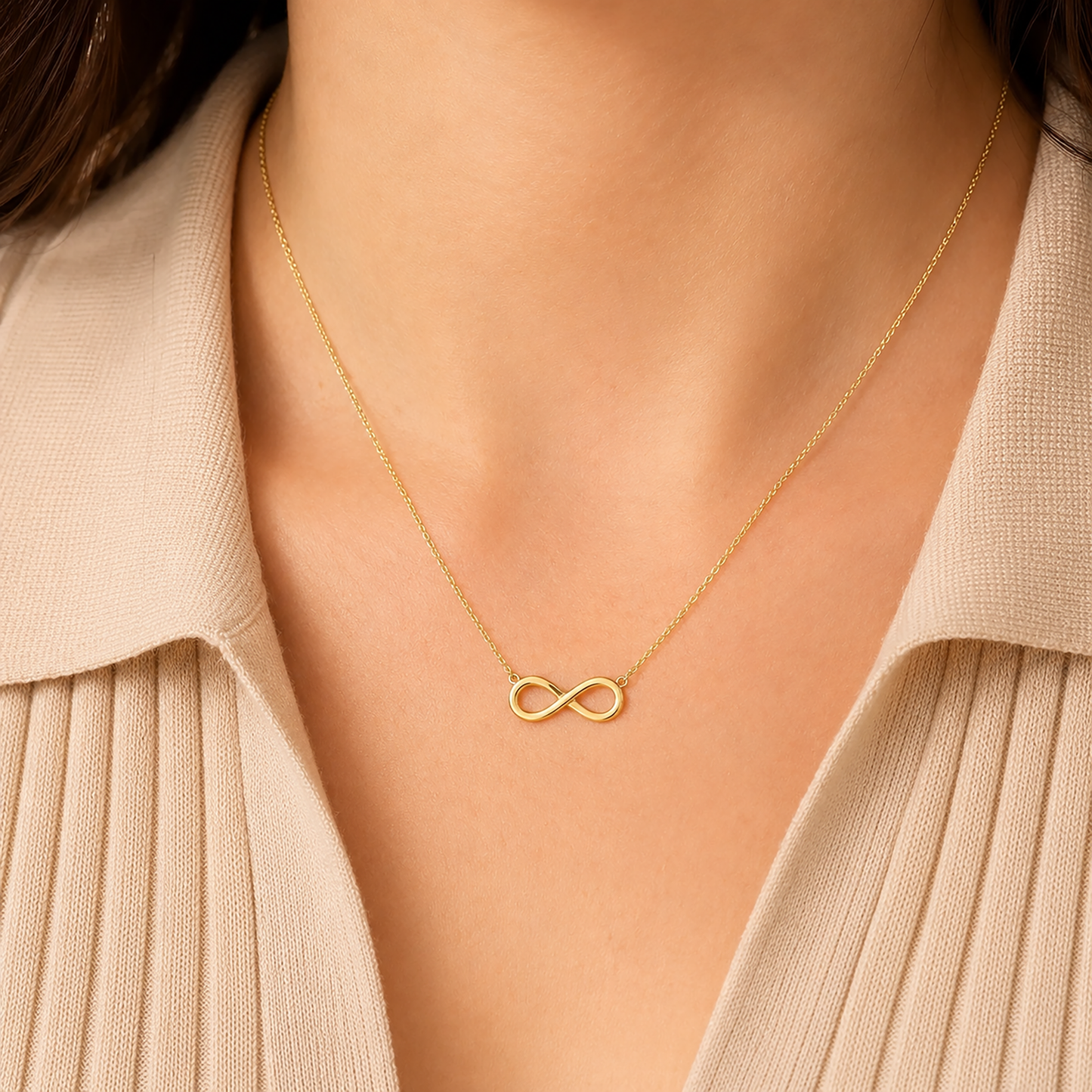 14K Gold Infinity Necklace