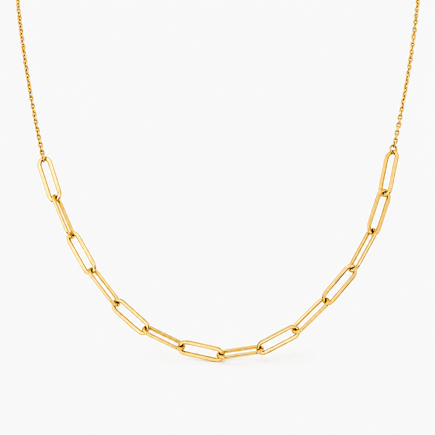 14K Gold Paperclip Chain Necklace