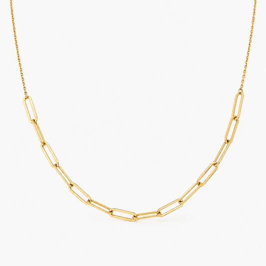 14K Gold Paperclip Chain Necklace