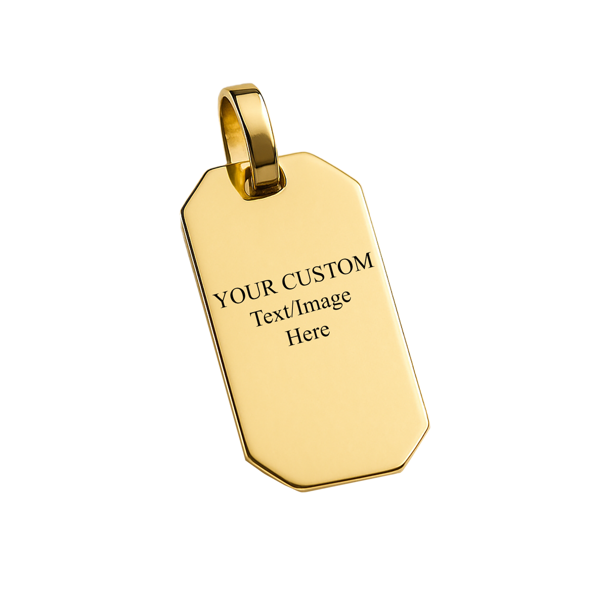 14K Solid Gold Personalized Rectangle Pendant – 8 × 21 mm