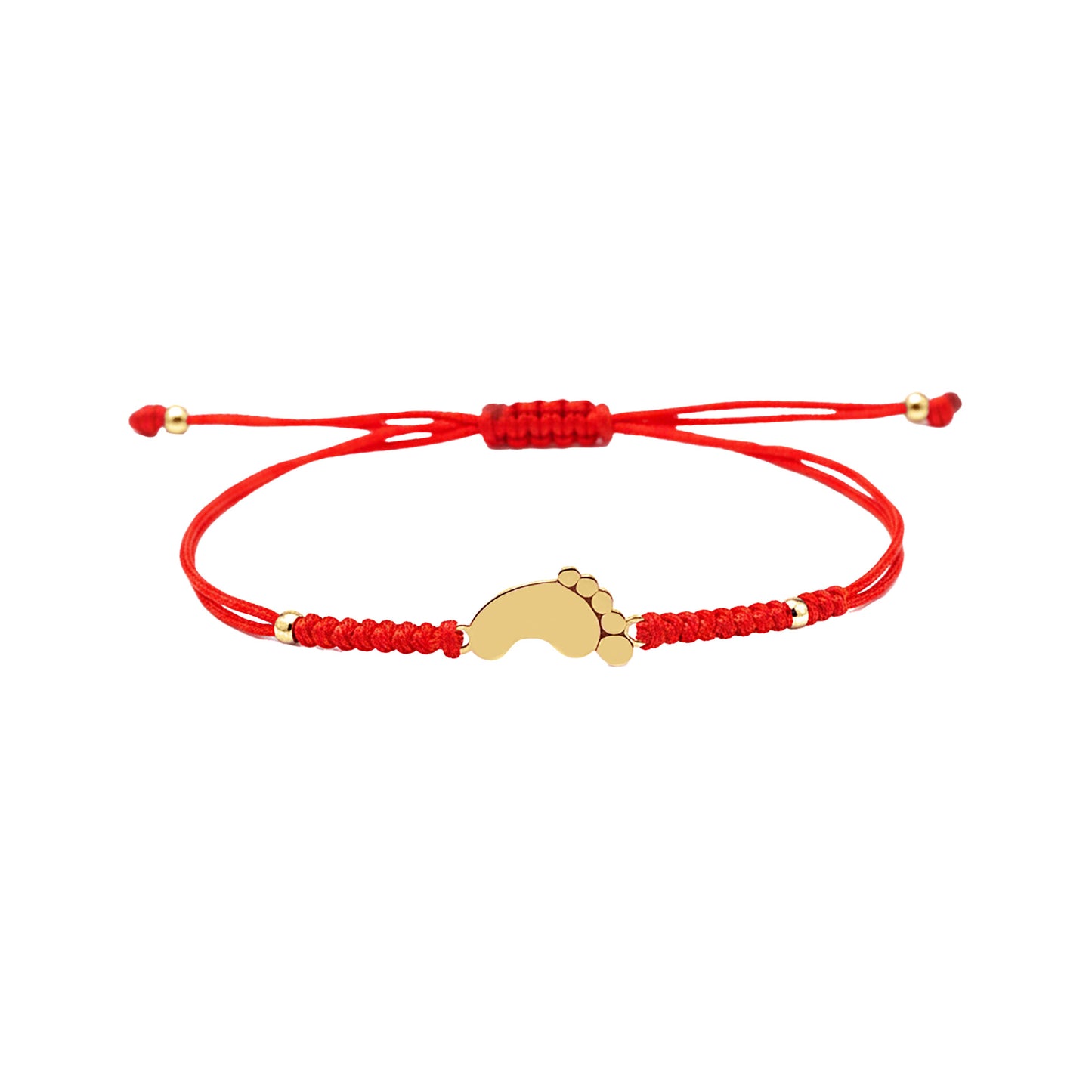 Red thread bracelet with gold bead