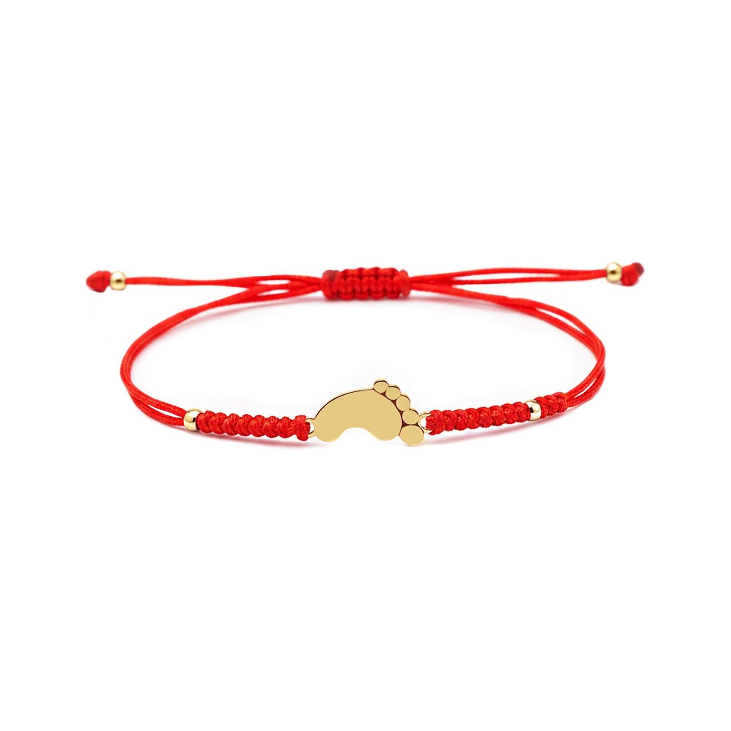 Red thread bracelet with gold bead