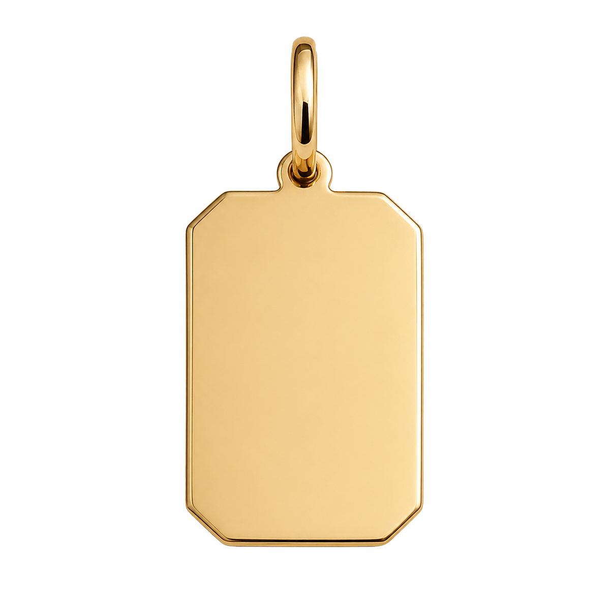 14K Gold Personalized Rectangle Tag Pendant