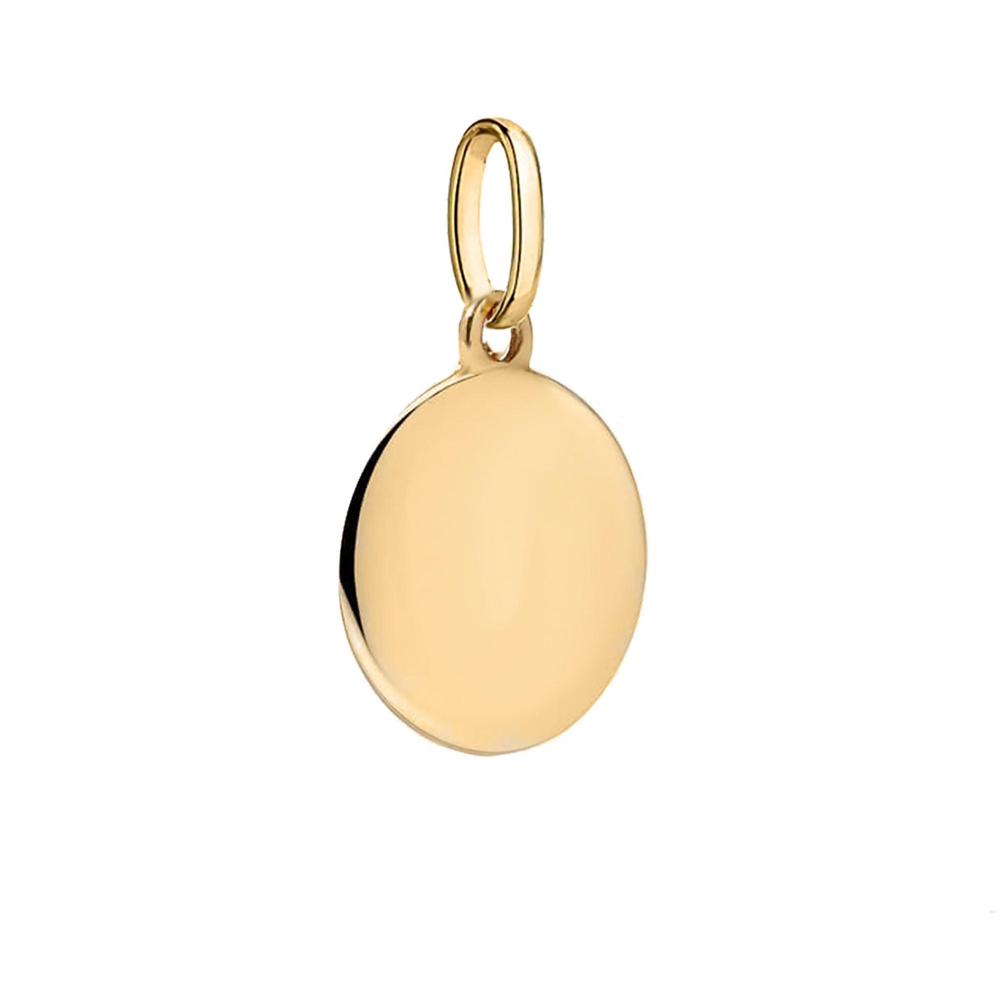 Apvalus auksinis pakabukas medalionas plokstelė 8mm - LuccheGold