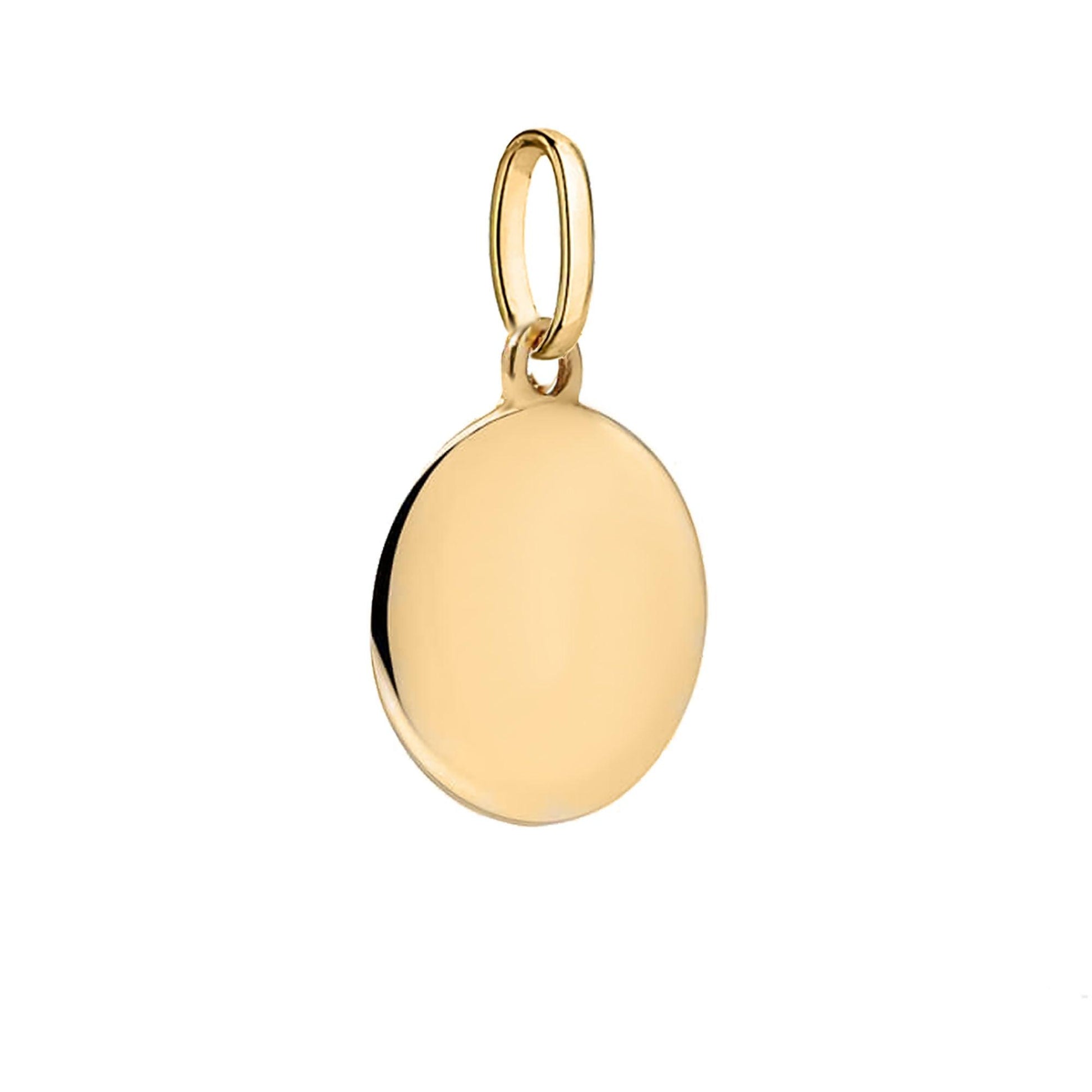 Apvalus auksinis pakabukas medalionas plokstelė 8mm - LuccheGold
