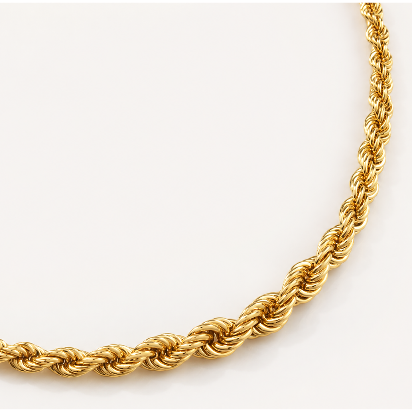 14K Solid Gold Rope Chain Necklace